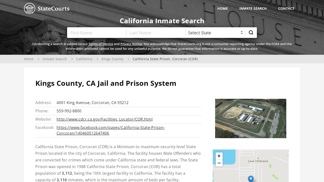 California State Prison, Corcoran (COR) Inmate Records ...